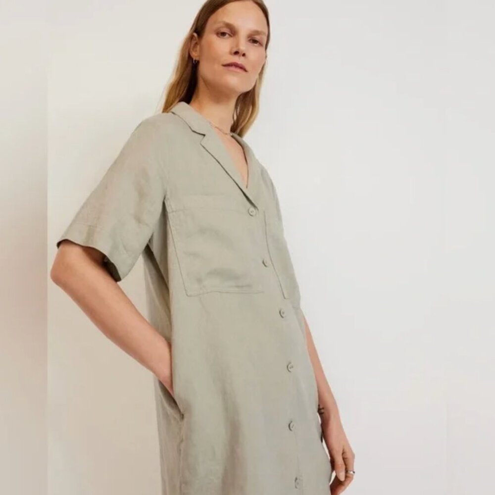 Everlane Seagrass Linen Shirt Dress Small - Picture 3 of 15